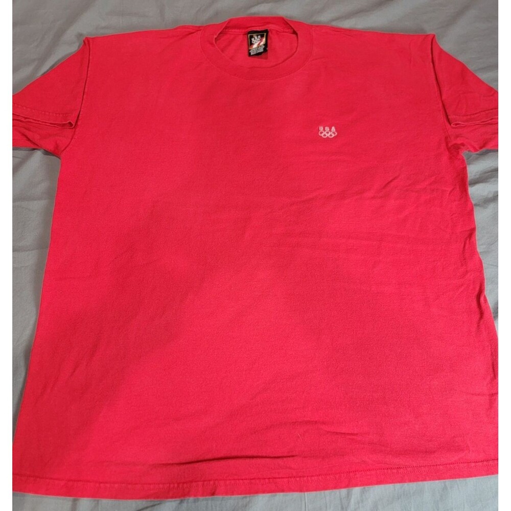 Vintage USA Olympics T-Shirt Red Men’s Size 2XL Embroidered Logo JCPenney 90s